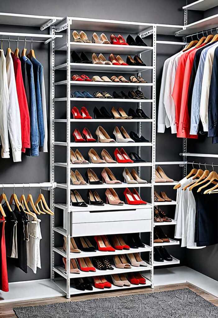 Incorporate a Shoe Rack with Multiple Levels