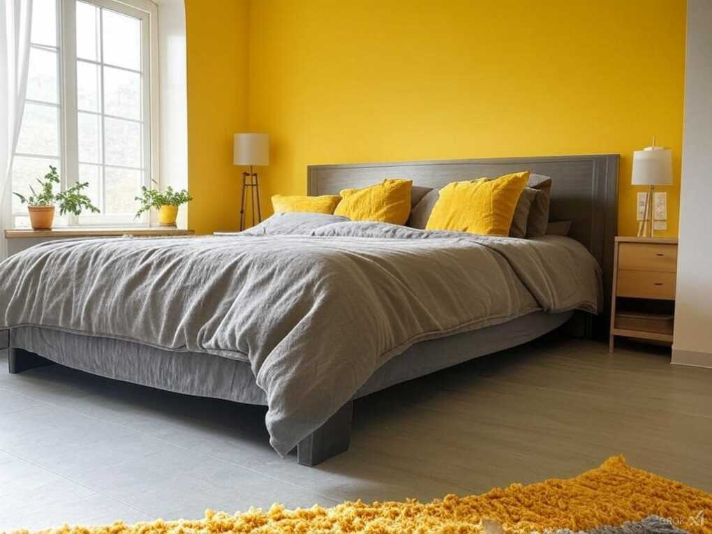 Yellow & Gray Bedroom Ideas