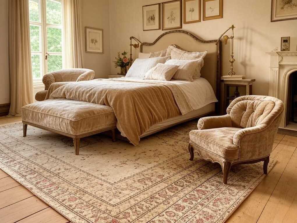 Cozy Vintage Princess Bedroom with Warm Neutrals