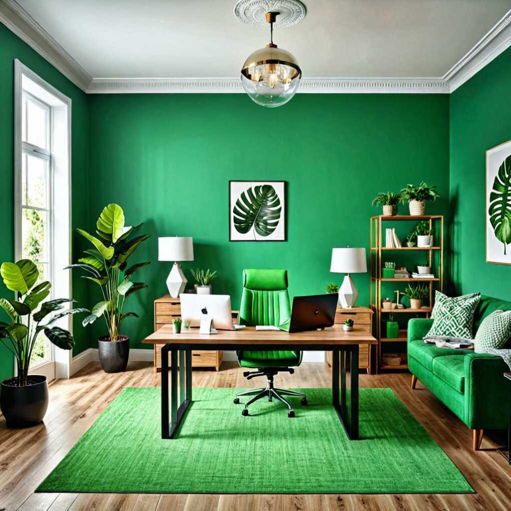 Green Home Office Decor Ideas