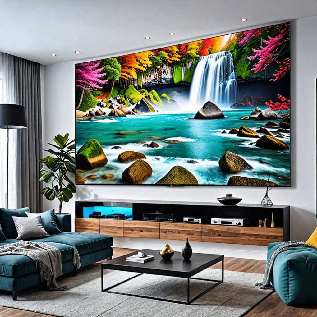 TV Wall with Artistic Backdrops