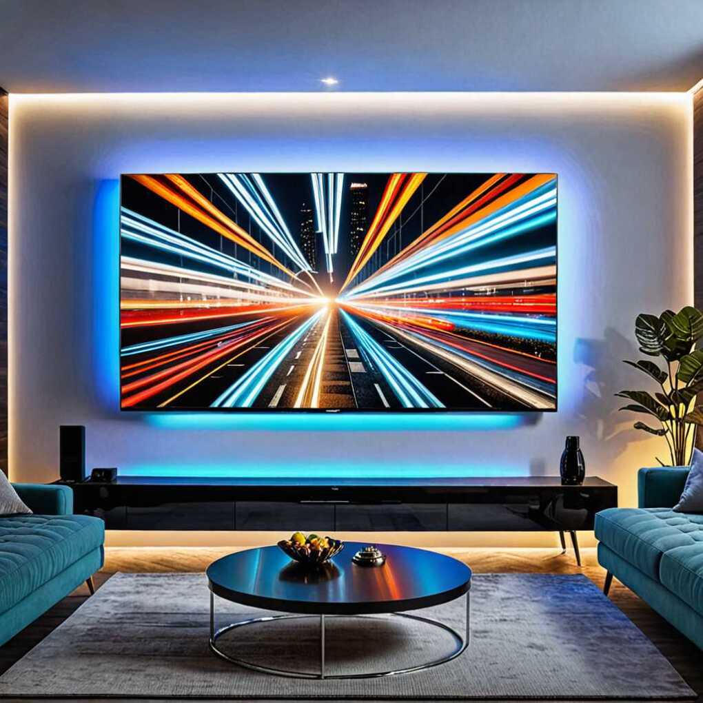 TV Wall with LED Strip Lighting