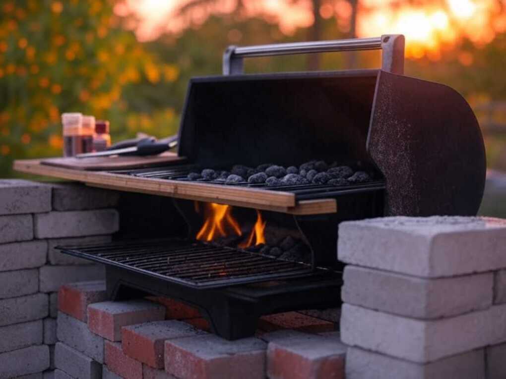 Compact Charcoal Grill Station