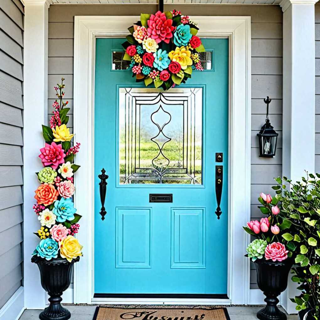 Fabric Flower Door Hanger