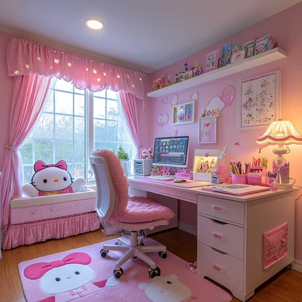 Hello Kitty Desk and Study Area